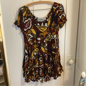 Vintage Madison Wells Flowy Tiered Mini Dress